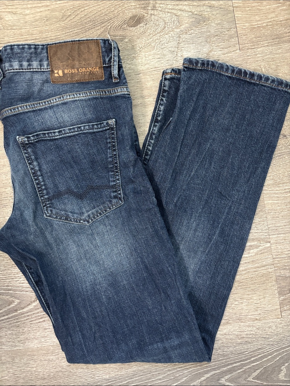 Hugo Boss Orange Men's Dark Blue Slim Fit Straight-Leg Jeans Size 33x32